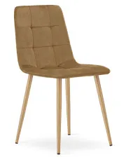 Zestaw 4 brązowych krzeseł welurowych do stołu - Besti 3S w sklepie Edinos.pl