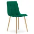 Zestaw 4 ciemnozielonych metalowych krzeseł welurowych - Besti 3S