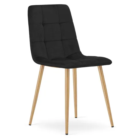 Czarne aksamitne krzesło z kompletu Besti 3S