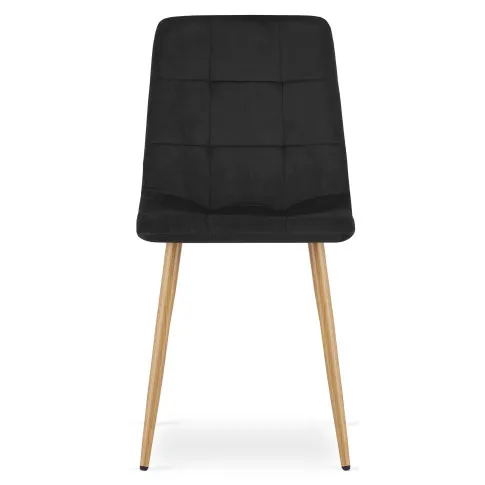 Czarne welurowe krzesło metalowe z zestawu Besti 3S