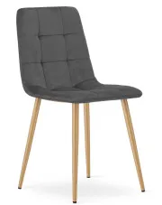 Komplet 4 sztuk ciemnoszarych krzeseł welurowych - Besti 3S w sklepie Edinos.pl