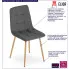 Ciemnoszare welurowe krzesło do jadalni z kompletu Besti 3S