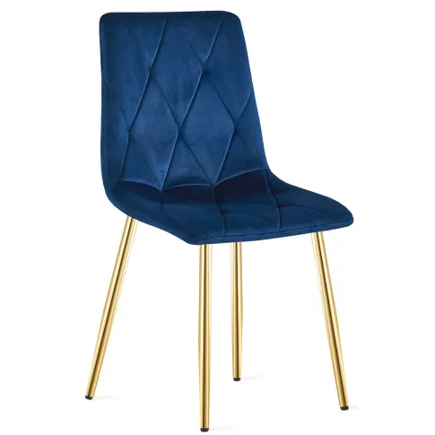 Granatowe krzesło tapicerowane glamour Zeloti