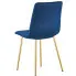 Granatowe pikowane krzesło ze złotymi nogami Zeloti