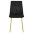Czarne pikowane krzesło welurowe Zeloti