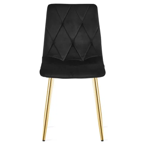 Czarne pikowane krzesło welurowe Zeloti