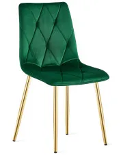 Zielone pikowane krzesło welurowe glamour - Zeloti w sklepie Edinos.pl