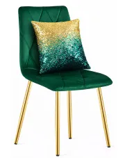 Zielone pikowane krzesło welurowe glamour - Zeloti w sklepie Edinos.pl