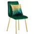 Zielone pikowane krzesło welurowe glamour - Zeloti