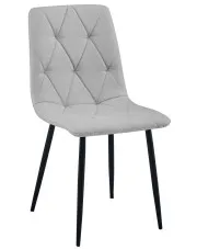 Jasnoszare pikowane krzesło tapicerowane - Teribis 3X w sklepie Edinos.pl