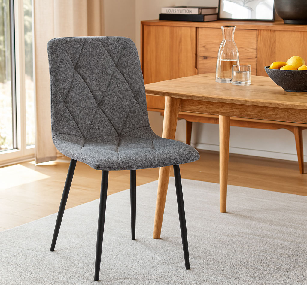 Ciemnoszare krzesło Teribis 3X w nowoczesym wnętrzu