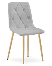 Jasnoszare krzesło pikowane metalowe - Teribis 4X w sklepie Edinos.pl