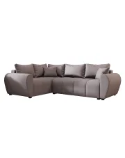 Szary rozkładany narożnik L z pojemnikiem na pościel - Dameno 3X w sklepie Edinos.pl