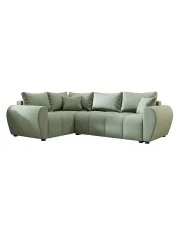 Zielony rozkładany narożnik L z funkcją spania - Dameno 3X w sklepie Edinos.pl