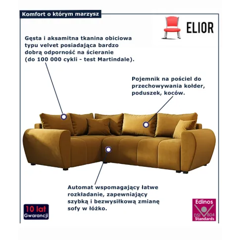 Musztardowy narożnik Dameno 4X