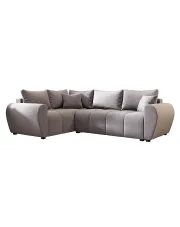 Szary welurowy narożnik z funkcją spania - Dameno 4X w sklepie Edinos.pl