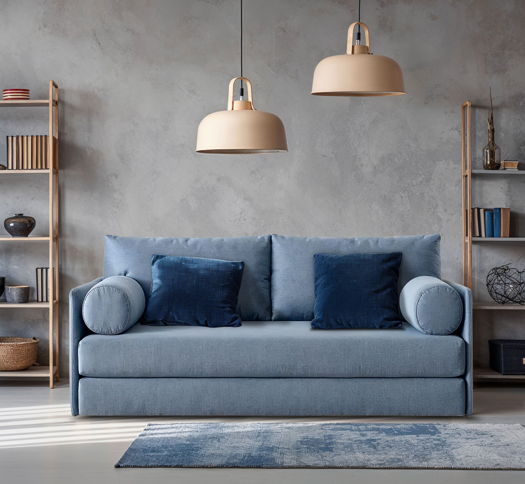 Wnętrze z wykorzystaniem niskiej sofy rozkładanej Ecrodi