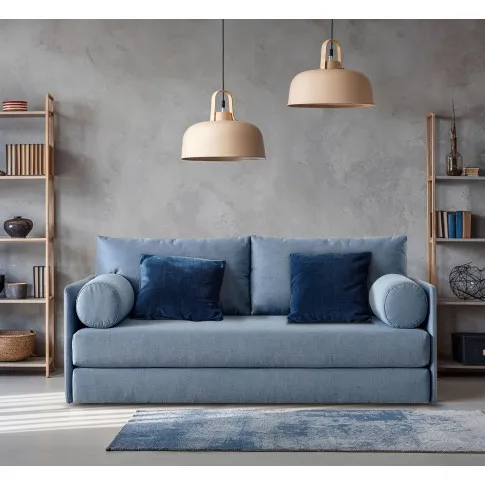 Przykładowa aranżacja z wykorzystaniem sofy Ecrodi w kolorze niebieskim