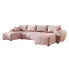 Różowy rozkładany narożnik w kształcie U - Aurelix 3X