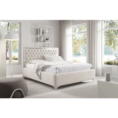 Wizualizacja wnętrza z białym łóżkiem Mardano