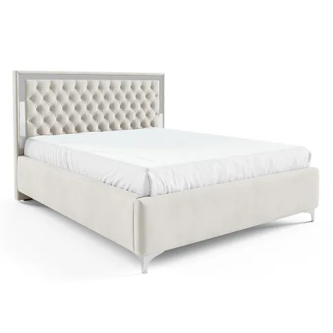 Białe łózko w stylu glamour Mardano