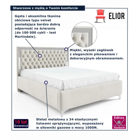 Białe pikowane łóżko Mardano 3X