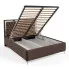 Brązowe łóżko z pojemnikiem na pościel Mardano