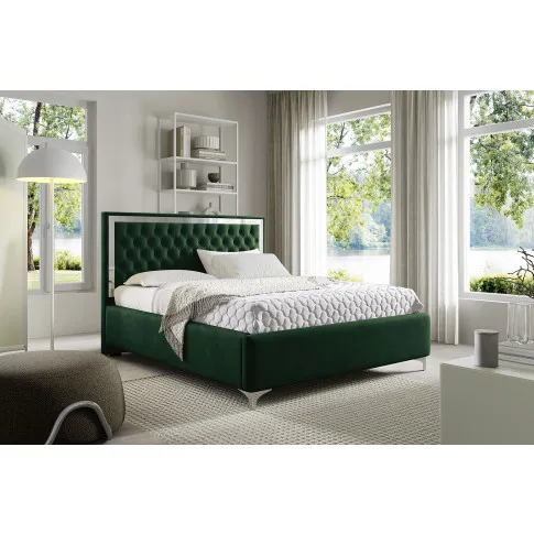 Wizualizacja wnętrza z zielonym łóżkiem Mardano