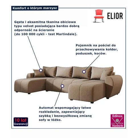 Beżowy narożnik rozkładany Aurelix 4X