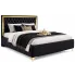 Czarne łóżko z pikowanym zagłówkiem w stylu glamour - Mardano 4X