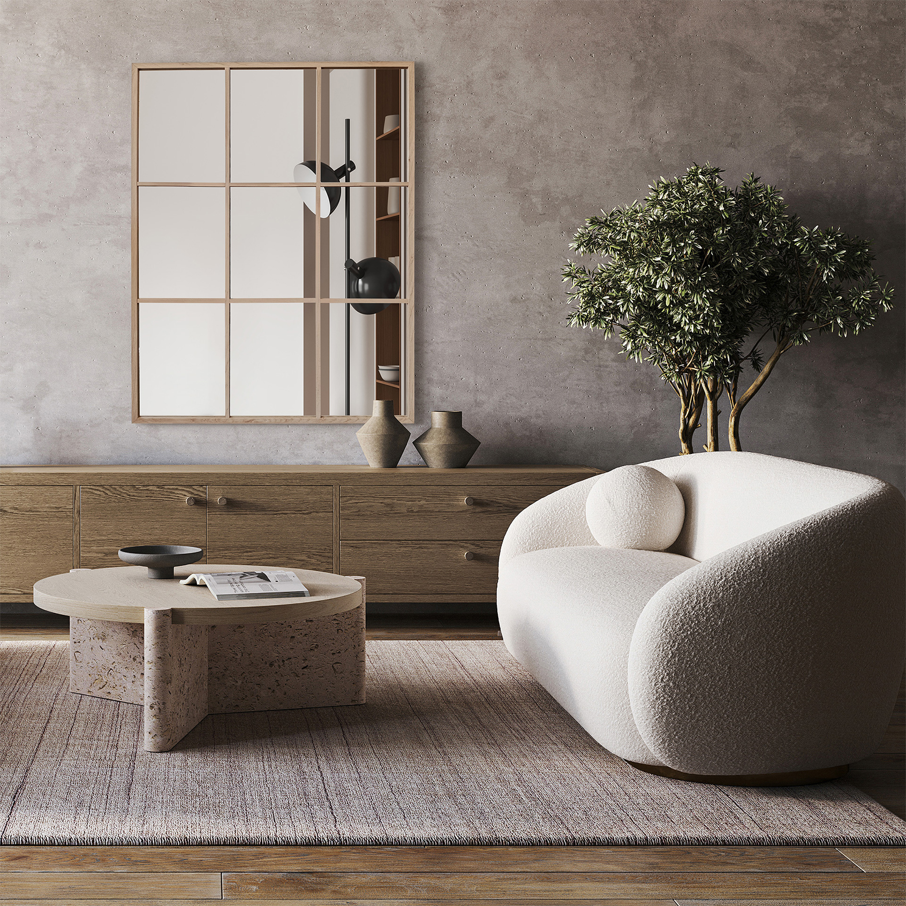 wizualizacja lustra do salonu