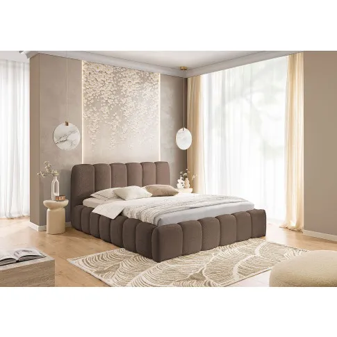 Wizualizacja wnetrza z brazowym lozkiem Nuviano