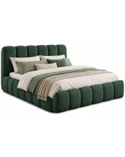 Ciemnozielone łóżko tapicerowane buble 5 rozmiarów - Nuviano w sklepie Edinos.pl