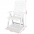 Wymiary zestawu białych krzeseł ogrodowych Elexio 3Q