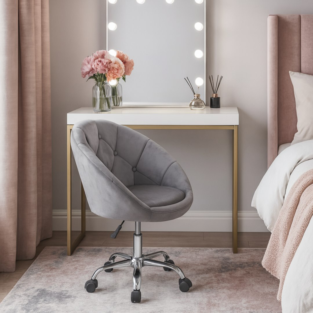 wizualizacja szarego fotela