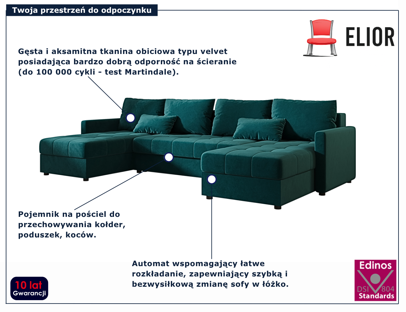 Nowoczesny morski narożnik w kształcie U Ferrano 4X