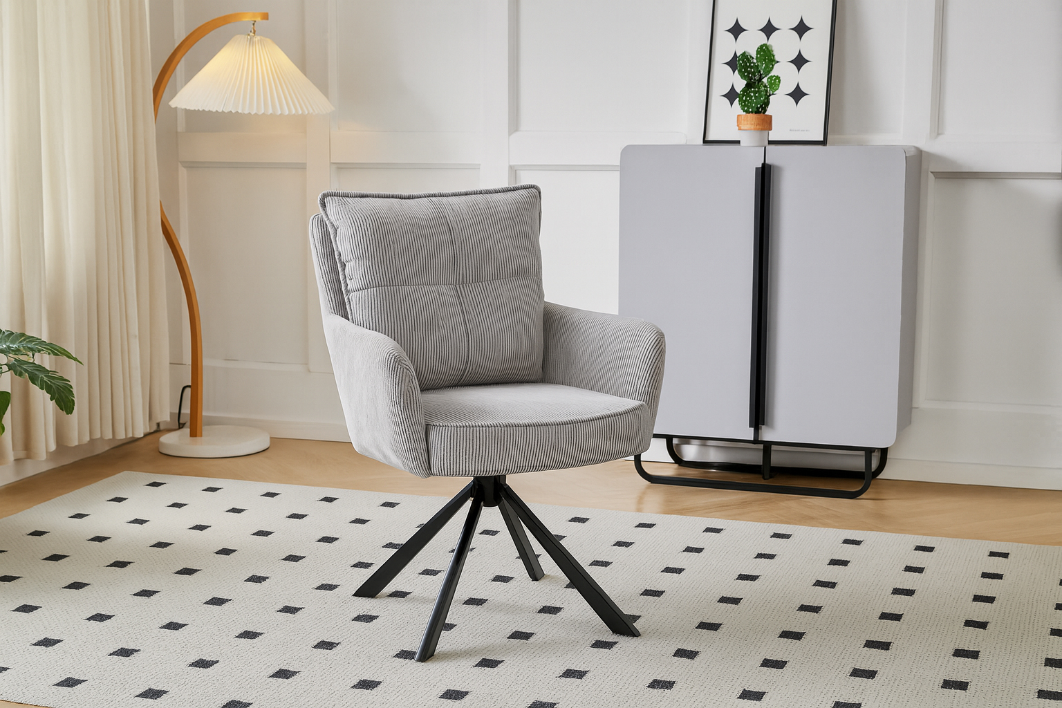 wizualizacja zielonego fotela do salonu