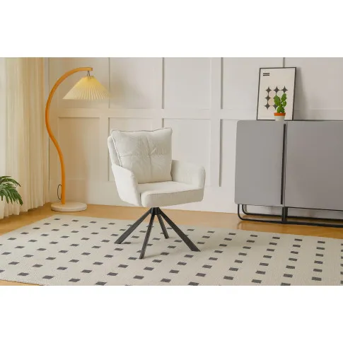 sztruksowy fotel kremowy Herry