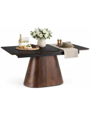 Nowoczesny rozkładany stół czarny + orzech - Comos w sklepie Edinos.pl