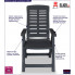 Zestaw szarych krzeseł ogrodowych Elexio 4Q infografika