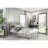 Wizualizacja wnętrza z bezowym łóżkiem Larrino