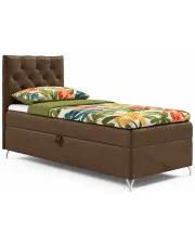 Brązowe łóżko kontynentalne z pikowaniem 3 rozmiary - Ferrise w sklepie Edinos.pl
