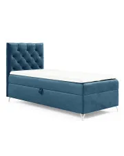 Niebieskie pikowane łózko kontynentalne 3 rozmiary - Ferrise w sklepie Edinos.pl