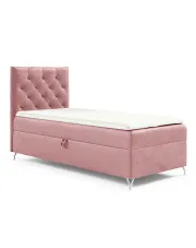 Różowe pojedyncze łóżko kontynentalne 3 rozmiary - Ferrise w sklepie Edinos.pl