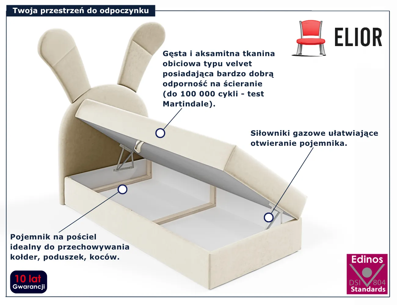 Beżowe łóżko dziecięce Kikori