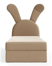 Brązowe łóżko dziecięce z uszami 100x200 cm - Kikori w sklepie Edinos.pl