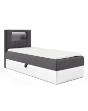 Ciemnoszare łóżko kontynentalne z pojemnikiem 3 rozmiary - Fenarro w sklepie Edinos.pl