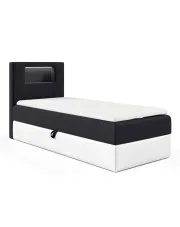 Czarne jednoosobowe łóżko z pojemnikiem 3 rozmiary - Fenarro w sklepie Edinos.pl