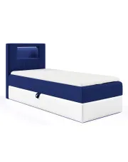 Granatowe łóżko kontynentalne z pojemnikiem 3 rozmiary - Fenarro w sklepie Edinos.pl
