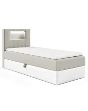 Jasnoszare łóżko z oświetleniem LED 3 rozmiary - Fenarro w sklepie Edinos.pl